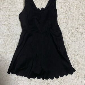 Athletic/Tennis Black Scalloped Dress w/Shorts Attached